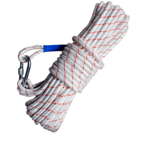 Corde d'escalade de 10 mm de diamètre, corde de sécurité haute résistance pour extérieur, corde tressée de sécurité pour issue de secours en cas d'incendie, 10 mètres