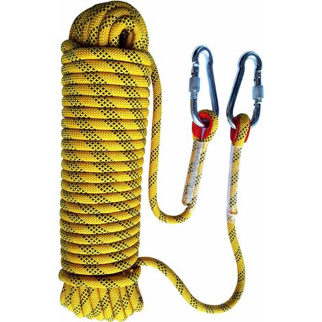 Corde d'escalade extérieure, corde d'escalade, corde d'évacuation, matériel d'escalade, corde de parachute de secours incendie 10mm 20 mètres de long