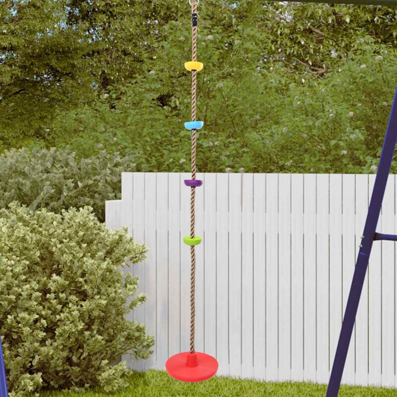 Corde d'escalade pour enfants avec siège à disque et plateformes 200 cm de Vidaxl