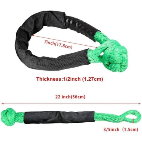 Corde di traino morbide in 2 pezzi con grillo per camion, ATV, imbarcazioni, cinghie di recupero per esterni in un unico pezzo, rosse