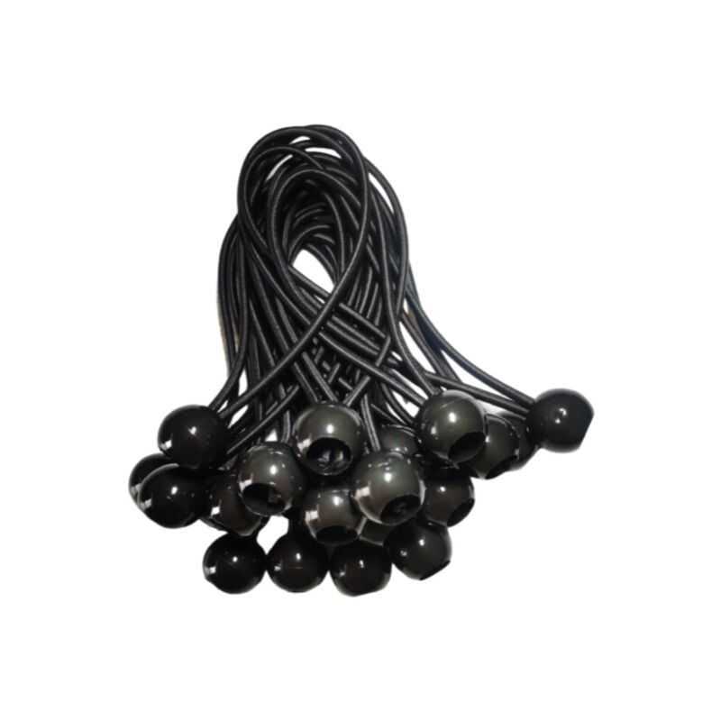 Image of Corde elastiche da 25 pezzi con palline - Confezione da 20 cm Corde elastiche universali con clip - Nastri elastici resistenti perfetti per