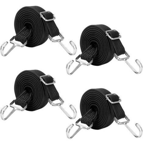 Corde elastiche da 4 pezzi con ganci, tenditori elastici da 2 m con ganci, per biciclette, trasporto auto, attrezzi da rally