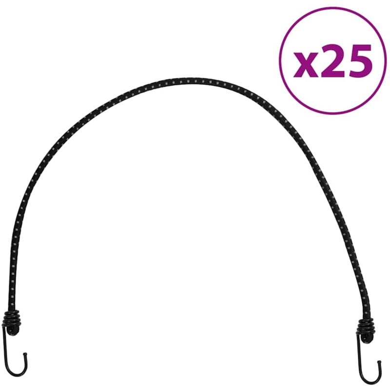 Vidaxl - Cordes élastiques avec bandes réfléchissantes et crochets 25pcs