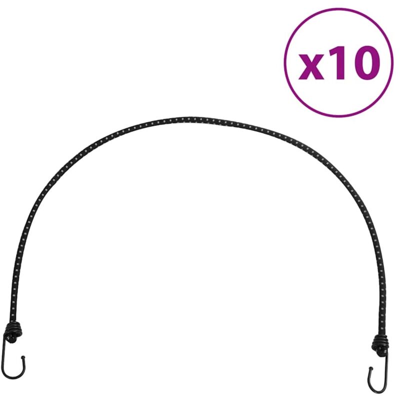 Vidaxl - Cordes élastiques avec bandes réfléchissantes et crochets 10pcs