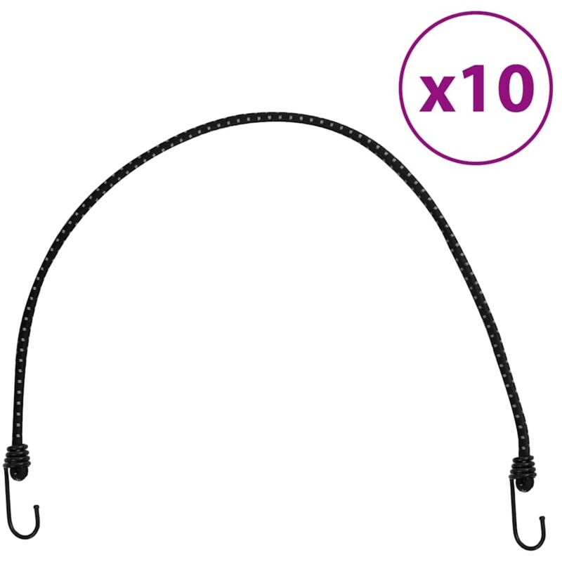 Vidaxl - Cordes élastiques avec bandes réfléchissantes et crochets 10pcs