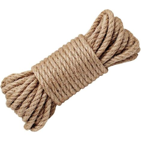 Corde en chanvre naturelle et solide Épaisseur 8mm pour travaux manuels, jardin, griffoir pour chat (10 m),SEMAket
