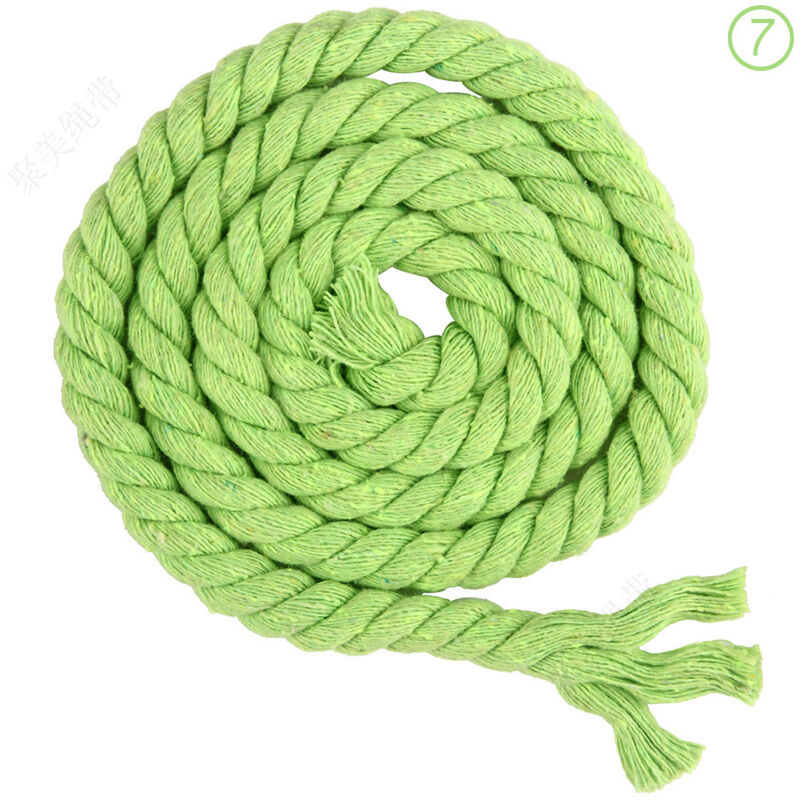 Corde en coton tressée à 3 brins de 8 mm x 65.5 pieds pour fil à tricoter artisanal (07 vert)