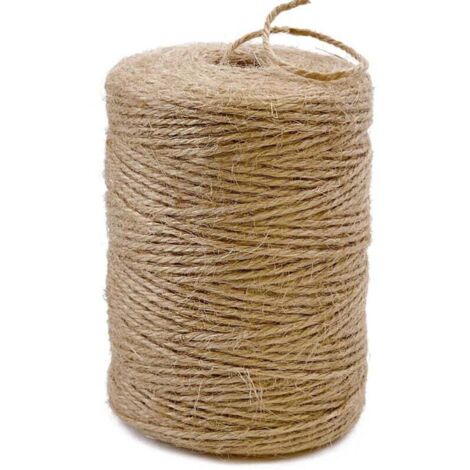Corde en jute naturel, 180 m de long, idéale pour le bricolage, l'emballage cadeau, le jardinage, le crochet et la décoration en macramé (marron, 2 mm 200 m)