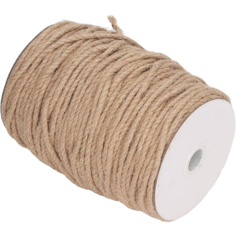 Corde en Jute Naturel 4mm 100m pour Décoration Intérieure, Projets de Jardin et Activités DIY