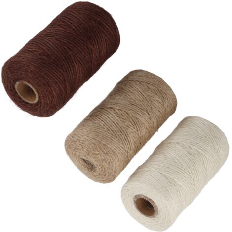 Corde en Jute Tressée Naturelle 3 Pièces - DIY, Décoration et Emballage Écologique 2mm