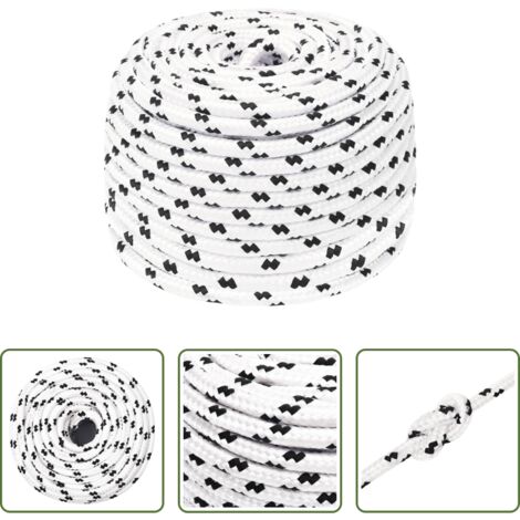 Corde en polyester -  Corde de bateau tressé Blanc 10 mmx25 m Polyester