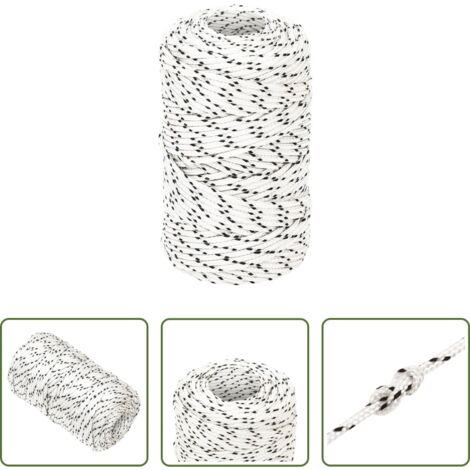 Corde en polyester -  Corde de bateau tressé Blanc 2 mmx100 m Polyester