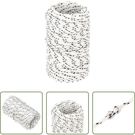 Corde en polyester -  Corde de bateau tressé Blanc 2 mmx25 m Polyester