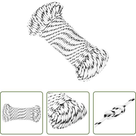 Corde en polyester -  Corde de bateau tressé Blanc 5 mmx25 m Polyester