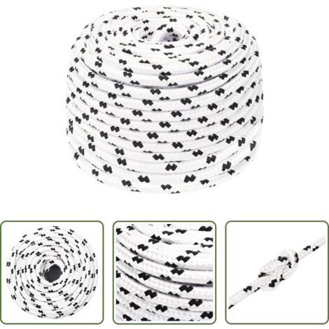Corde en polyester -  Corde de bateau tressé Blanc 6 mmx25 m Polyester
