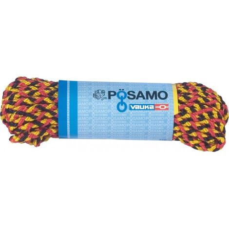 Corde en polypropylène, tressés 6 mm a 10m noir-rouge-gold (Par 20)