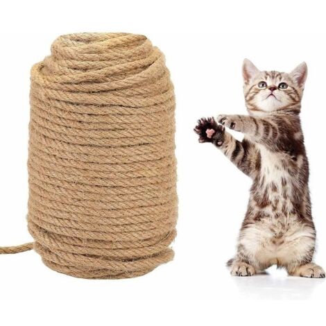 Corde en sisal, 50M jouet en sisal, griffoir pour chat, 6mm d\'épaisseur, protection pour les chats, jouet pour aiguiser les