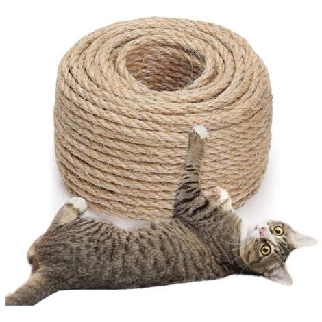 Corde en sisal pour Arbre à Chat-5 mm x 50 m - Corde en sisal Naturelle - Corde de Chanvre pour Arbre à Chat - Accessoire pour Chat