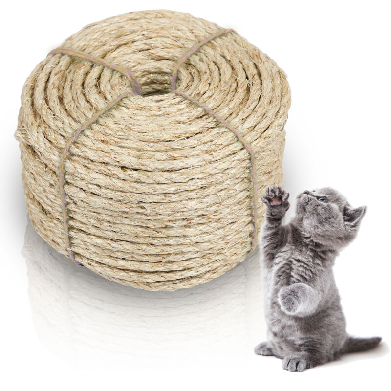 Corde en sisal pour arbre à chat 8 mm - Corde en sisal naturel - Accessoire de décoration - 60 m