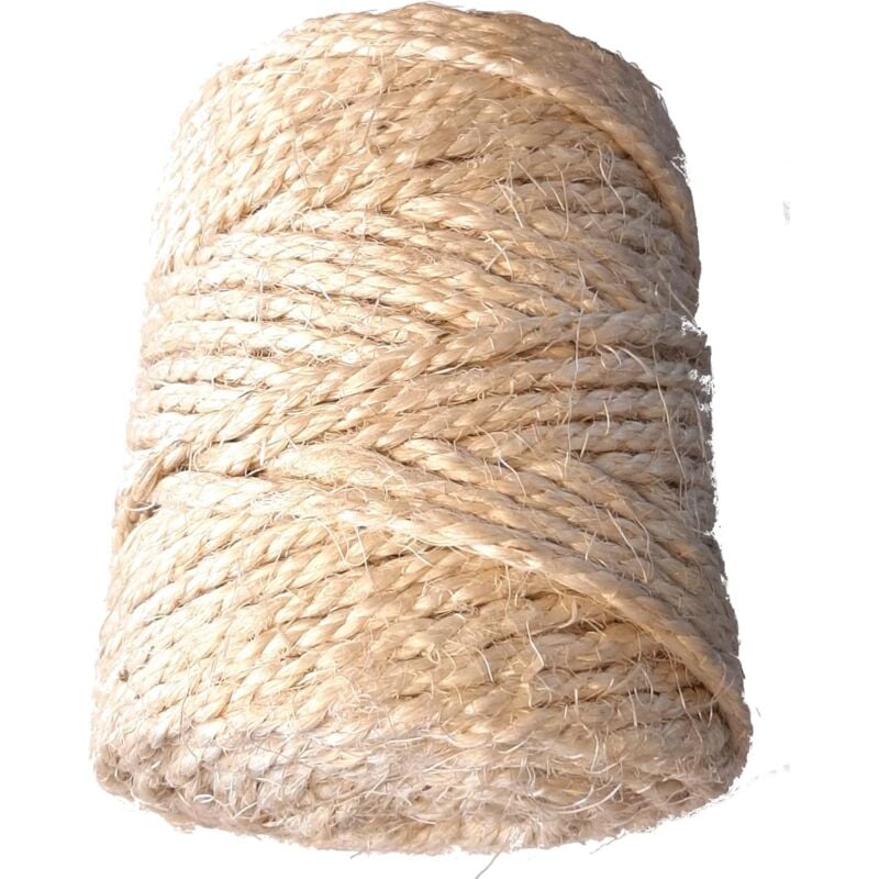 Corde en Sisal pour Arbre à Chat de 6mm x 50m Poteaux à griffer Pilier Scratch Naturel Décoration Jardin Maison