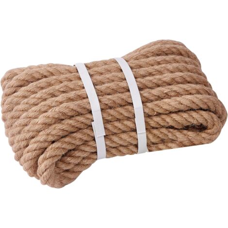 Corde Jute 40mm 4 Brins 10 M - Chanvre Brut Naturel - Pour Artisanat/Jardinage/Décoration Maison - Polyvalente et Robuste