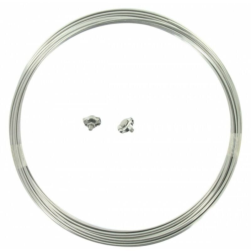 Corde à linge fil inox ø 2 mm avec 2 blocs fils 12,50