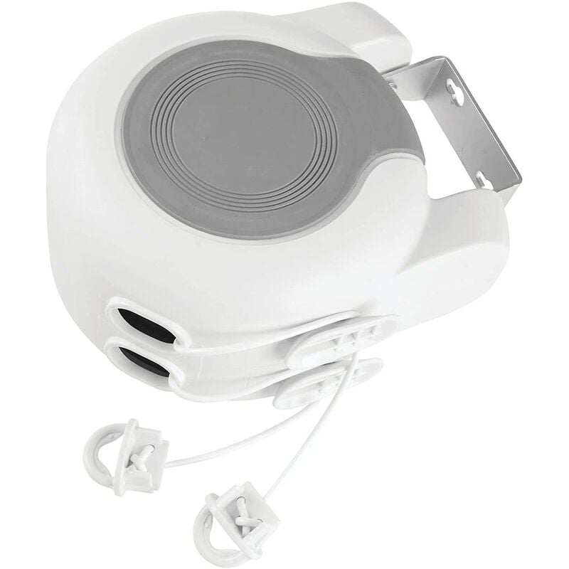 Corde à linge extensible – séchoir mural pour intérieur et extérieur en plastique et métal – étendoir à linge de 12,8 m pour salle de bain,