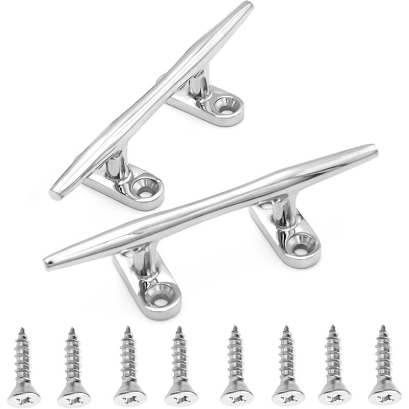 Corde Lourde Taquet Bateau Marin Base Ouverte Taquet d'amarrage Acier Inoxydable Kayak Taquet pour Bateaux de Quai SUS316 150mm 2pcs