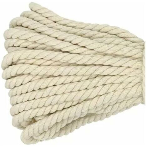 Corde Macramé. Corde Épaisse Grosse Corde en Coton Tressée.8mm x 20m Beige