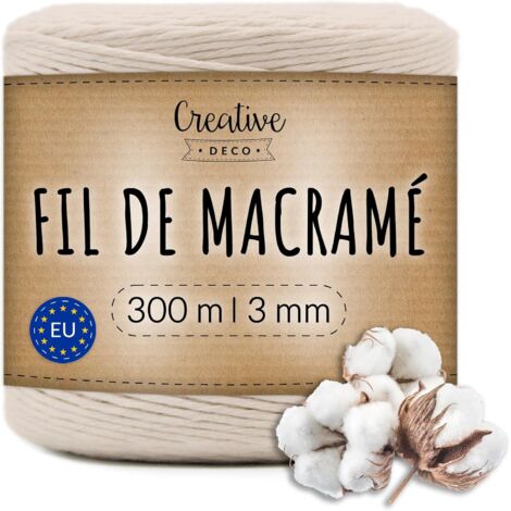 Corde Macramé en Coton 3mm x 300m Beige