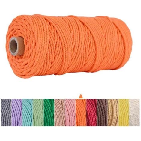 Corde Macramé, Fil Macrame Coton 3mm x 100m Naturel, Ficelle Corde pour Tressée DIY, Tapisserie de Plante Cintre de Drapeau Artisana