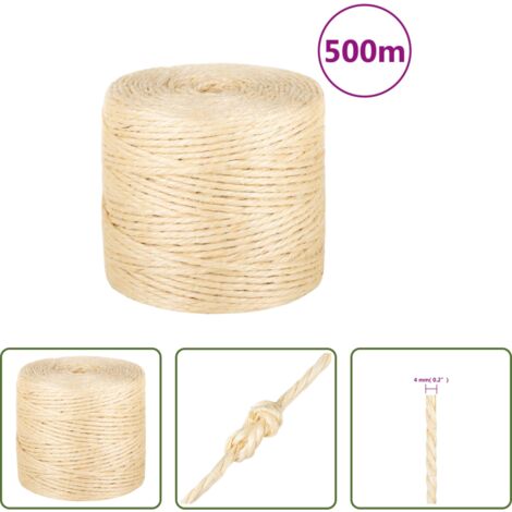 Corde naturelle -  Corde 100 % sisal 4 mm 500 m
