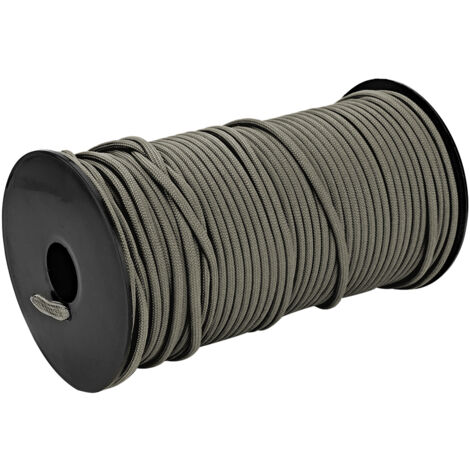 Corde parachute robuste 4mm 100m pour camping et randonnée (Kaki)