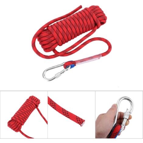 Corde Paracord 12mm Résistante pour Bracelet et Lanyard (Rouge, 10 mètres)