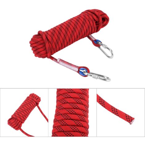 Corde Paracord 12mm Résistante pour Lanyard et Bracelet (Rouge-20m)