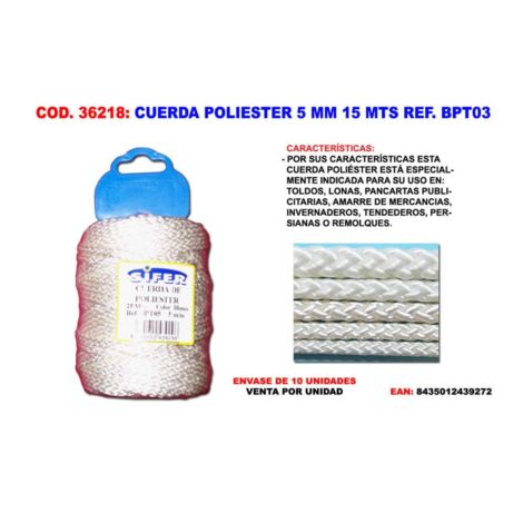 Corde polyester 5 mm 15 m BPT03