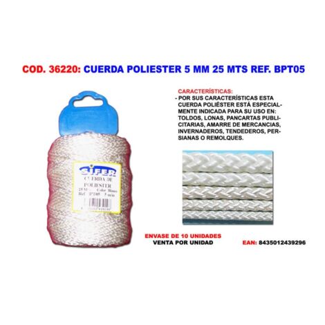 Corde polyester 5 mm 25 m BPT05