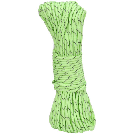 Corde Réfléchissante 4mm 31m - Paracorde Fluorescente pour Tente, Camping et Randonnée