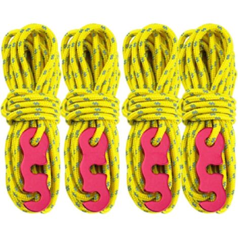 Corde réfléchissante à haute résistance 4PCS 4mm (jaune)