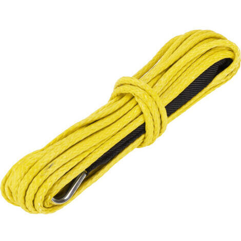 Corde synthétique de 15M, 7700LBS, cable de treuil de remplacement en Nylon pour Smittybilt SUV camion ATV UTVjaune