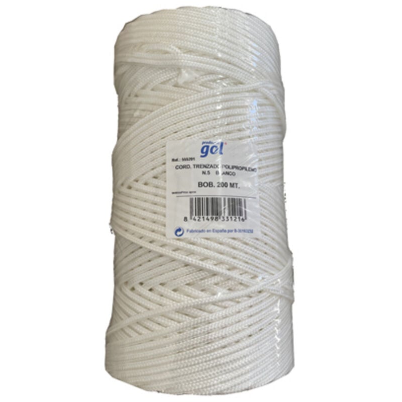Wurko - Rouleau de 200 m de corde à linge tressée 5 mm blanche