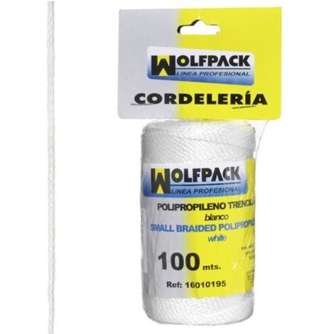 Corde tressée en polypropylène blanc (bobine de 100 mètres)