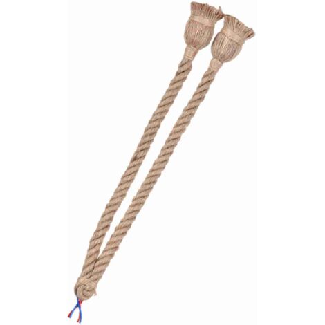 Corde Vintage Rétro Corde Chanvre Suspension Lampe E27 Base Lampe Cordon Rétro Style Loft Lustre (Sans Ampoule) Décor pour DIY Maison Chambre Restaurant Café Bar Style (Double Heads)