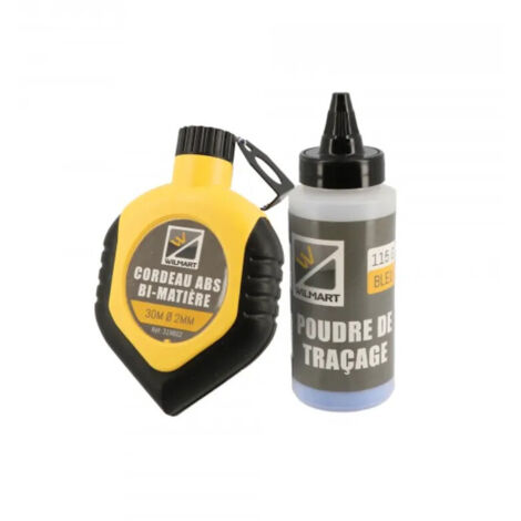 Cordeau à tracer, 30 mètres avec biberons de poudre 115 g