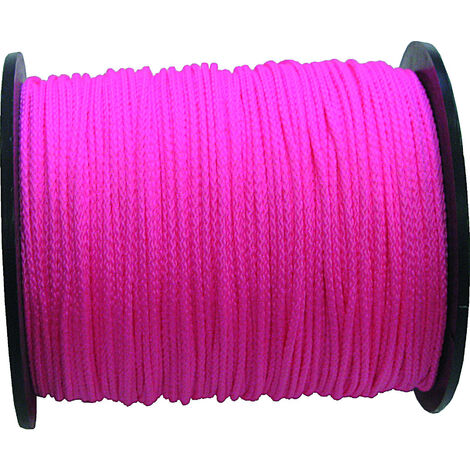 Cordeau polypro rose fluo 1,5mm 100m – Résistant aux intempéries – Traçabilité précise pour chantiers – Ligne nette et durable – Forges De Magne