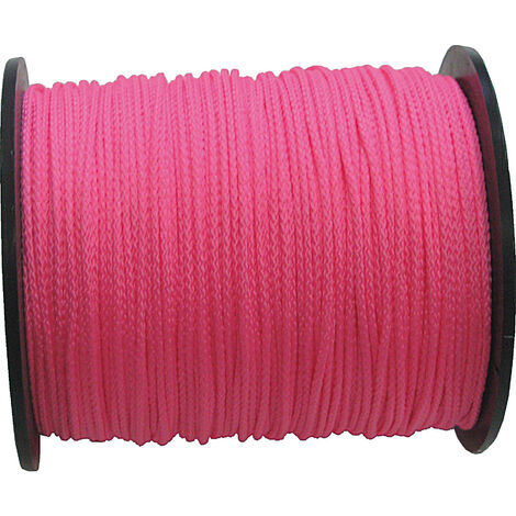 Cordeau polypropylène rose fluo 1,5 mm 200 m – Résistant aux intempéries – Marquage précis pour chantiers – Haute visibilité – Forges De Magne