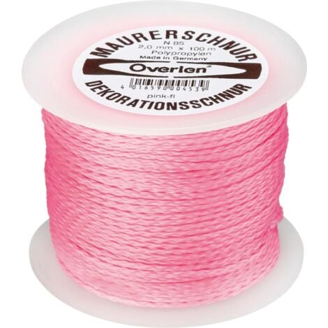 Cordeaux macon PP fluoressant 2,0mm 100m rose Overmann