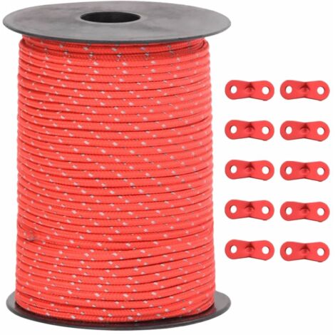 Corde,Cordage de haubanage de tente avec bandes réfléchissantes et clés CFW97246
