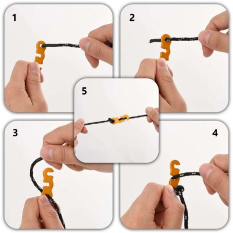Corde，Cordages de haubanage avec clés réfléchissantes 8 pcs 4 m 4 mm CFW85272