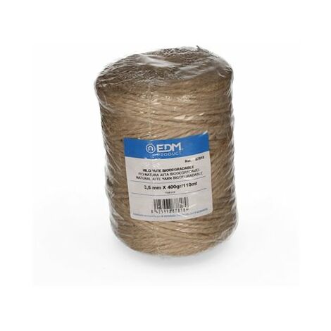 Cordel yute natural 3 cabos calibre 3,5 mm x 110 m